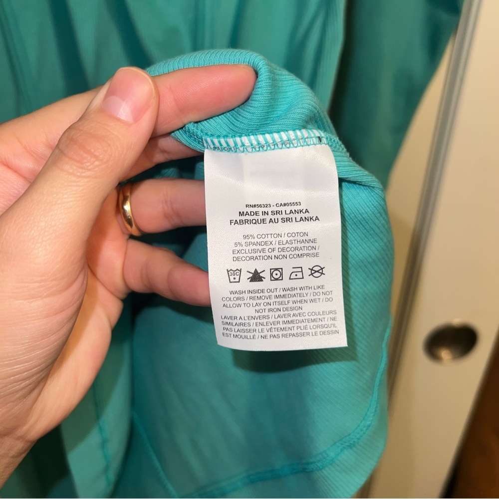 Nike Air Ribbed Long Sleeve Teal 1/2 Zip Athletic Dress - Picture 7 of 9